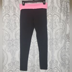 Victoria's Secret folder over leggings